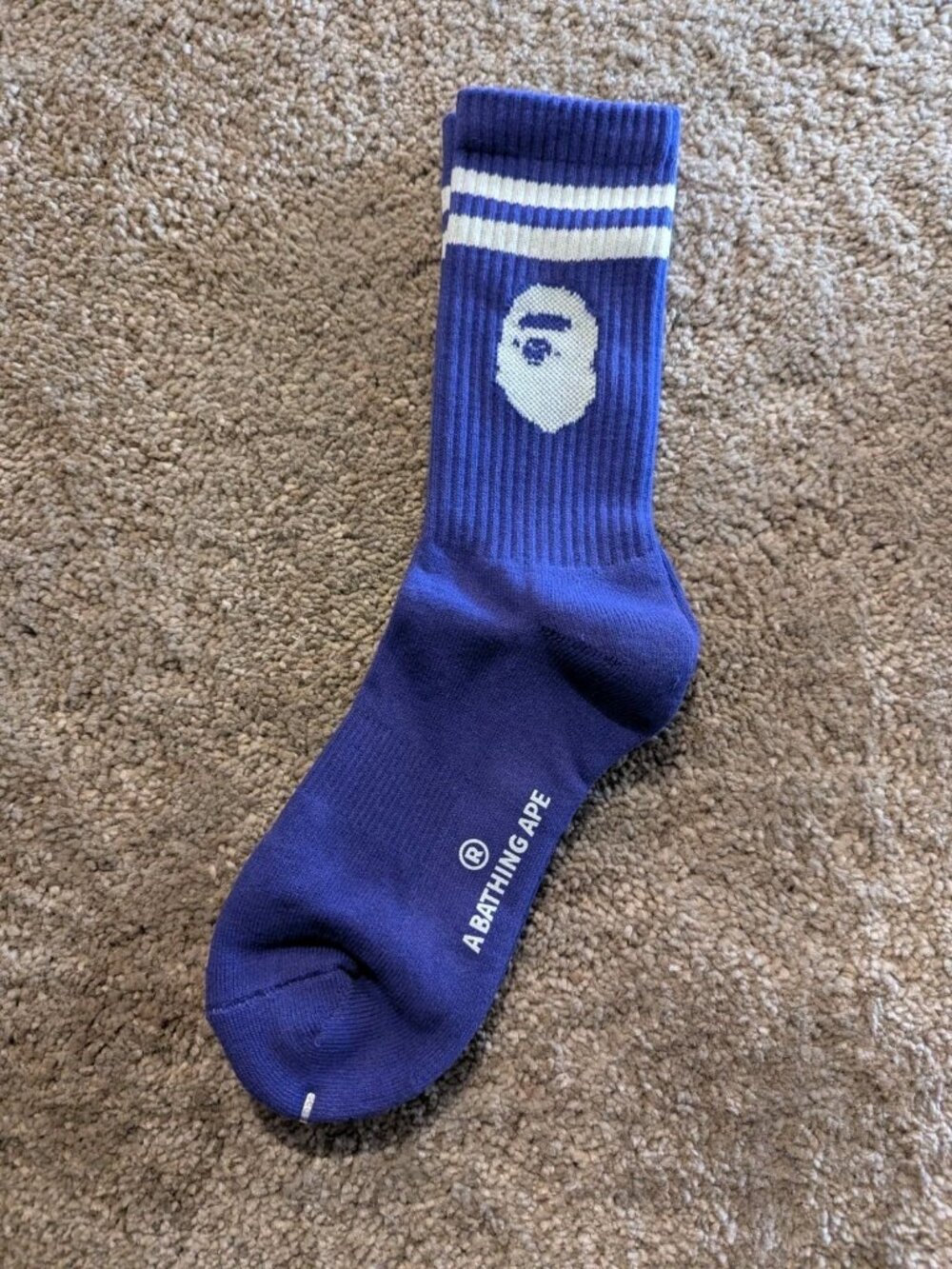 BAPE A Bathing Ape Crew Socks Blue One Size